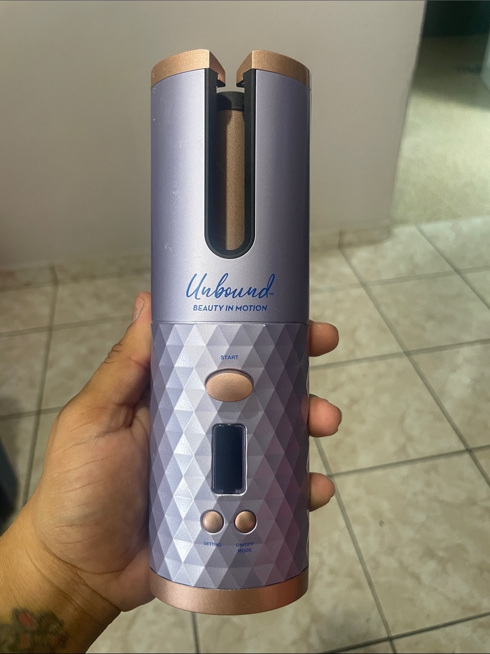 Automatic Curling Iron in Lavender with Rose Gold Accents